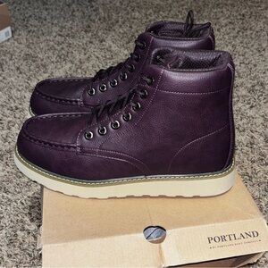 NEW Men's Boots By Portland Boot Company Size 12 Fulton Oxblood Brown
